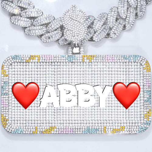CUSTOM LETTER NECKLACE 3D COLORFUL SQUARE