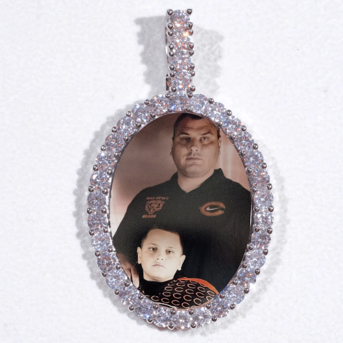 Large 3D Oval Custom Picture Pendant