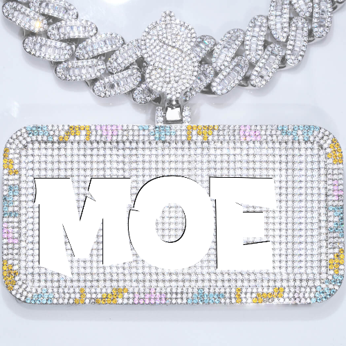 CUSTOM LETTER NECKLACE 3D COLORFUL SQUARE
