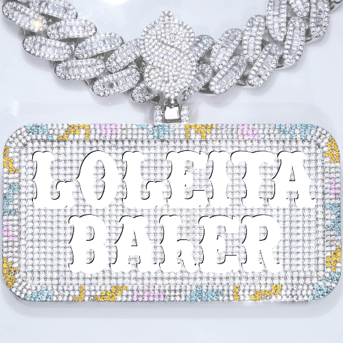 CUSTOM LETTER NECKLACE 3D COLORFUL SQUARE