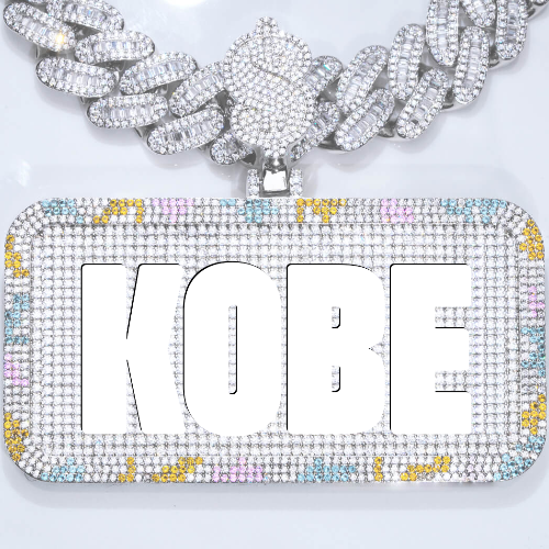 CUSTOM LETTER NECKLACE 3D COLORFUL SQUARE