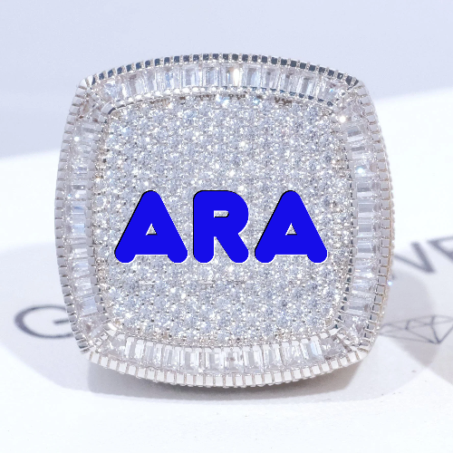 CUSTOM LETTER 3D ICED RING