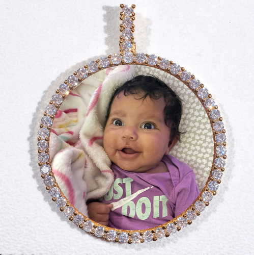 LARGE 3D CIRCLE CUSTOM PICTURE PENDANT