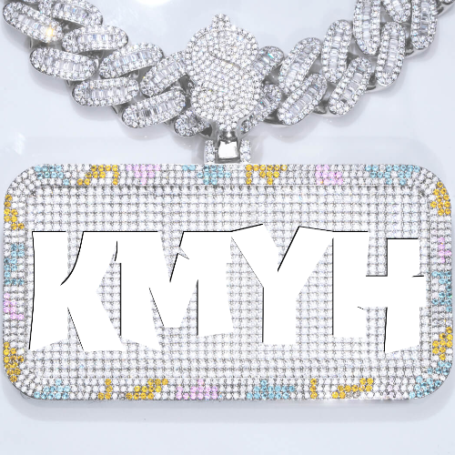 CUSTOM LETTER NECKLACE 3D COLORFUL SQUARE