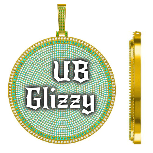 CUSTOM LETTER NECKLACE 3D BIG DISC