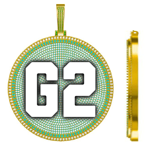 CUSTOM LETTER NECKLACE 3D BIG DISC