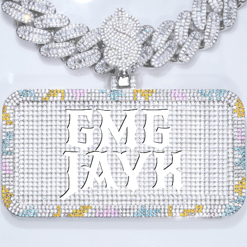 CUSTOM LETTER NECKLACE 3D COLORFUL SQUARE