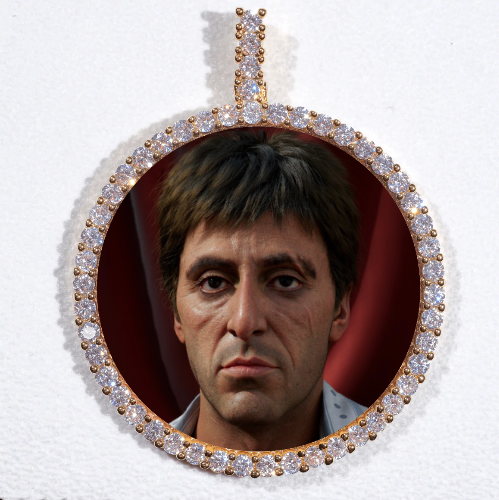 LARGE 3D CIRCLE CUSTOM PICTURE PENDANT
