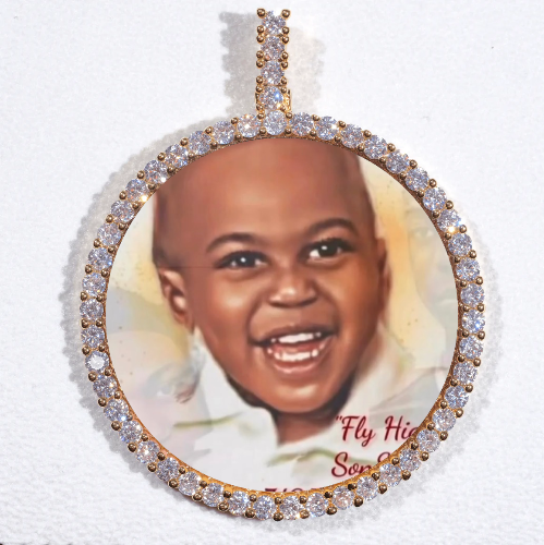 LARGE 3D CIRCLE CUSTOM PICTURE PENDANT