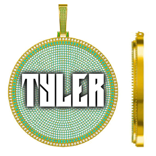 CUSTOM LETTER NECKLACE 3D BIG DISC