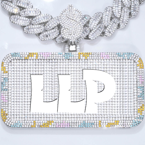 CUSTOM LETTER NECKLACE 3D COLORFUL SQUARE