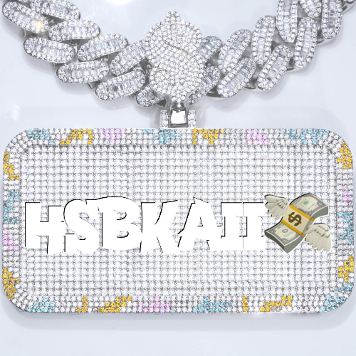 CUSTOM LETTER NECKLACE 3D COLORFUL SQUARE