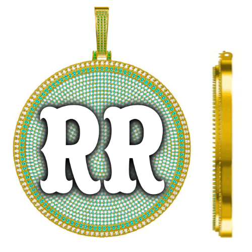 CUSTOM LETTER NECKLACE 3D BIG DISC