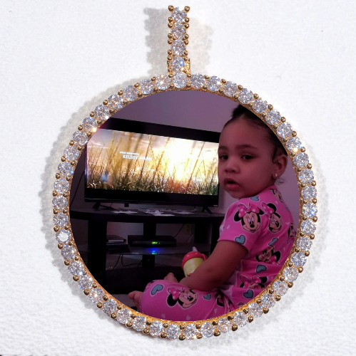 LARGE 3D CIRCLE CUSTOM PICTURE PENDANT