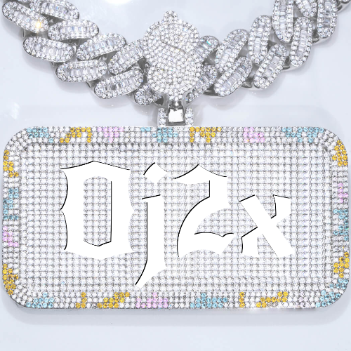 CUSTOM LETTER NECKLACE 3D COLORFUL SQUARE