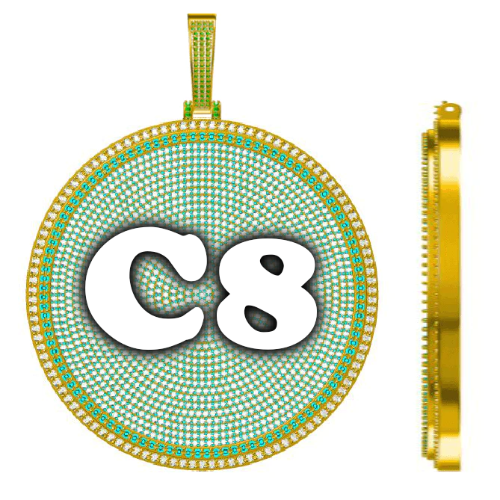 CUSTOM LETTER NECKLACE 3D BIG DISC