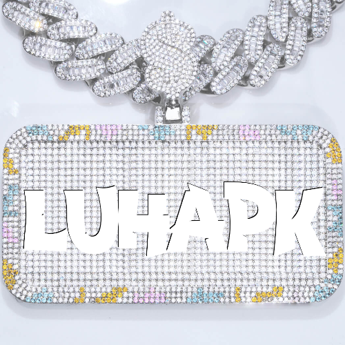 CUSTOM LETTER NECKLACE 3D COLORFUL SQUARE