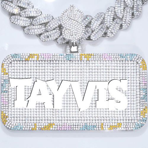 CUSTOM LETTER NECKLACE 3D COLORFUL SQUARE