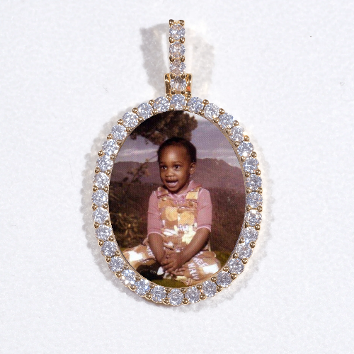 3D Oval Custom Picture Pendant