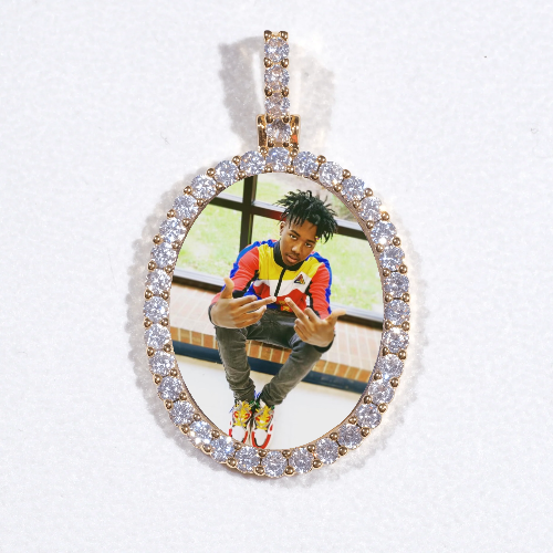 3D Oval Custom Picture Pendant