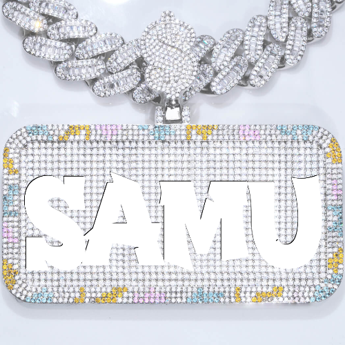 CUSTOM LETTER NECKLACE 3D COLORFUL SQUARE