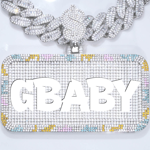 CUSTOM LETTER NECKLACE 3D COLORFUL SQUARE
