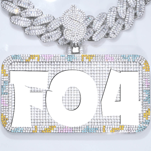 CUSTOM LETTER NECKLACE 3D COLORFUL SQUARE