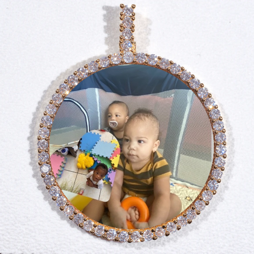 LARGE 3D CIRCLE CUSTOM PICTURE PENDANT