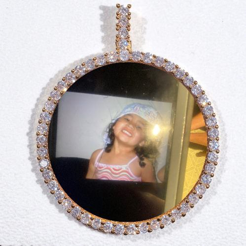 LARGE 3D CIRCLE CUSTOM PICTURE PENDANT