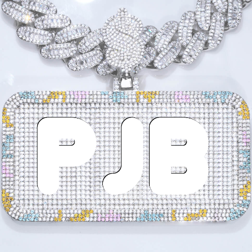 CUSTOM LETTER NECKLACE 3D COLORFUL SQUARE
