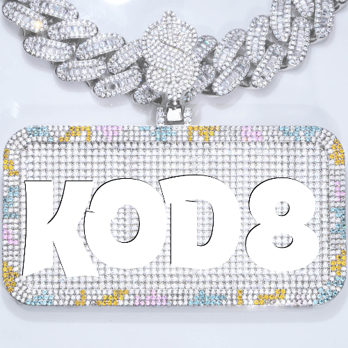 CUSTOM LETTER NECKLACE 3D COLORFUL SQUARE