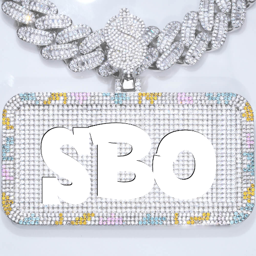 CUSTOM LETTER NECKLACE 3D COLORFUL SQUARE