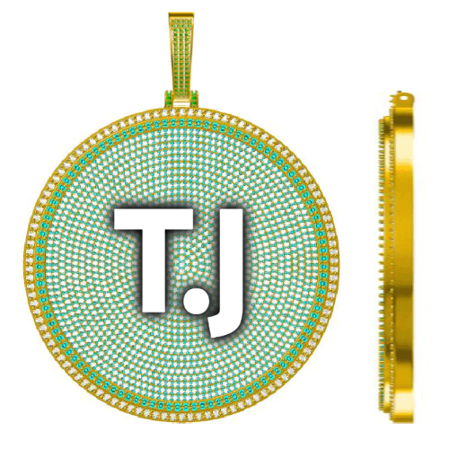 CUSTOM LETTER NECKLACE 3D BIG DISC