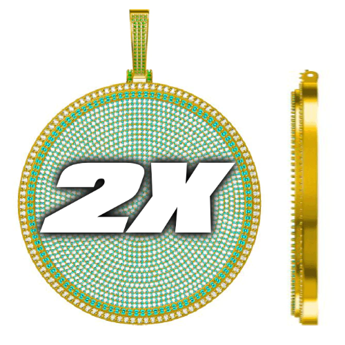 CUSTOM LETTER NECKLACE 3D BIG DISC