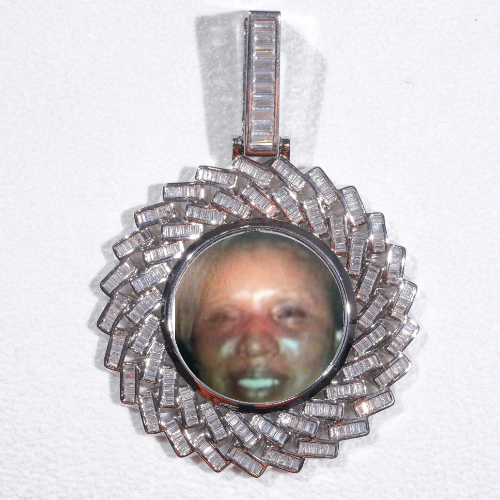 Large 3D Baguette Custom Picture Pendant