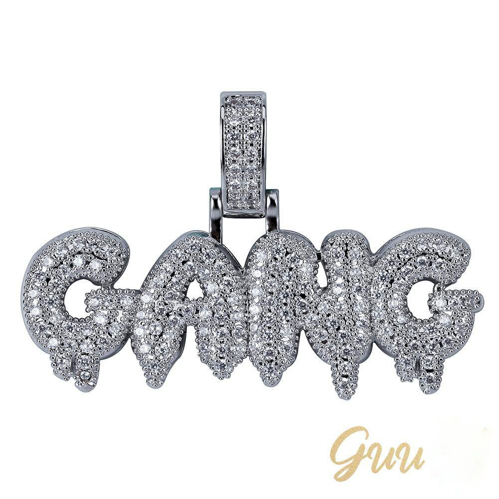 Iced Gold-Plated Letter GANG Pendant