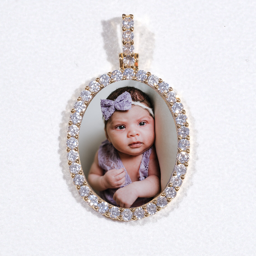 3D Oval Custom Picture Pendant