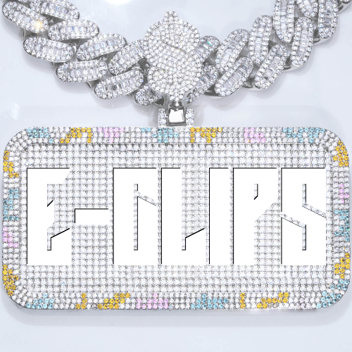 CUSTOM LETTER NECKLACE 3D COLORFUL SQUARE