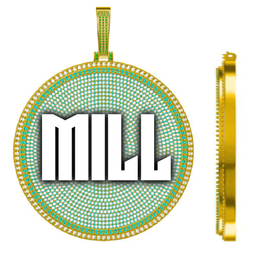 CUSTOM LETTER NECKLACE 3D BIG DISC