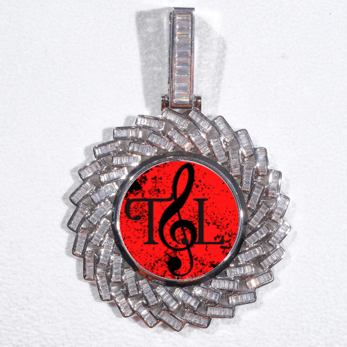 Large 3D Baguette Custom Picture Pendant