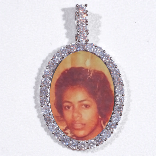 Large 3D Oval Custom Picture Pendant