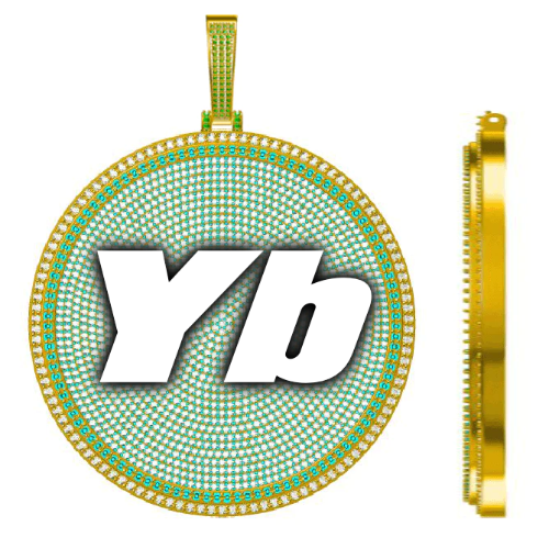 CUSTOM LETTER NECKLACE 3D BIG DISC