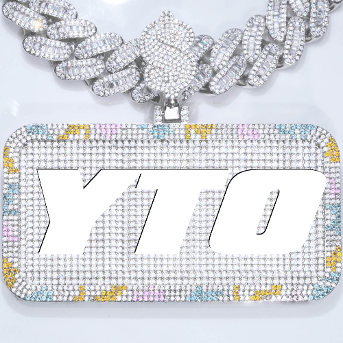 CUSTOM LETTER NECKLACE 3D COLORFUL SQUARE