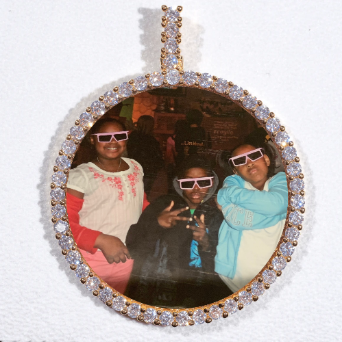 LARGE 3D CIRCLE CUSTOM PICTURE PENDANT