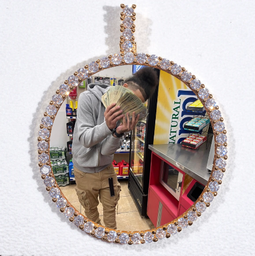 LARGE 3D CIRCLE CUSTOM PICTURE PENDANT