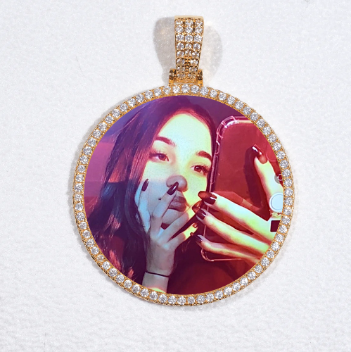 MEDIUM 3D CIRCLE CUSTOM PICTURE PENDANT