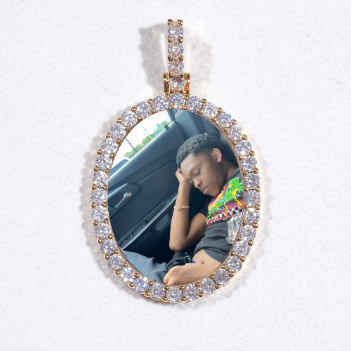 3D Oval Custom Picture Pendant