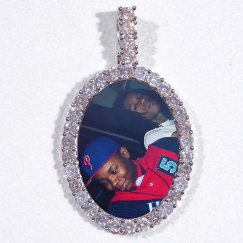 Large 3D Oval Custom Picture Pendant