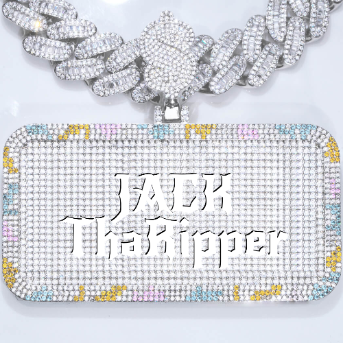 CUSTOM LETTER NECKLACE 3D COLORFUL SQUARE