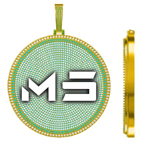 CUSTOM LETTER NECKLACE 3D BIG DISC